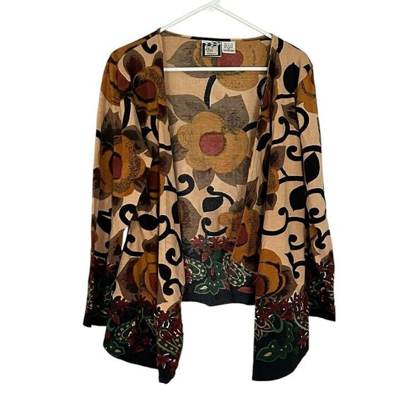 Take Two Clothing Co. Floral Print Open Front Cotton Cardigan Size Medium - Picture 5 of 5